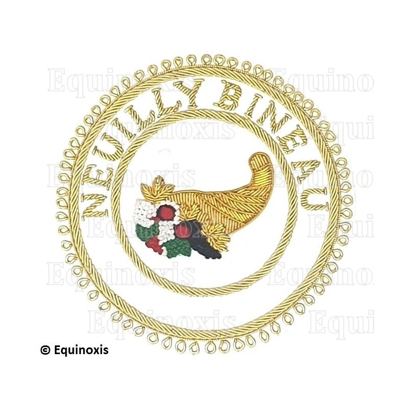 Badge / Macaron GLNF – Grande tenue provinciale – Grand Intendant – Neuilly Bineau – Bordado a mano