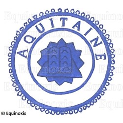 Badge / Macaron GLNF – Petite tenue provinciale – Passé Grand Elémosynaire – Aquitaine – Bordado a mano