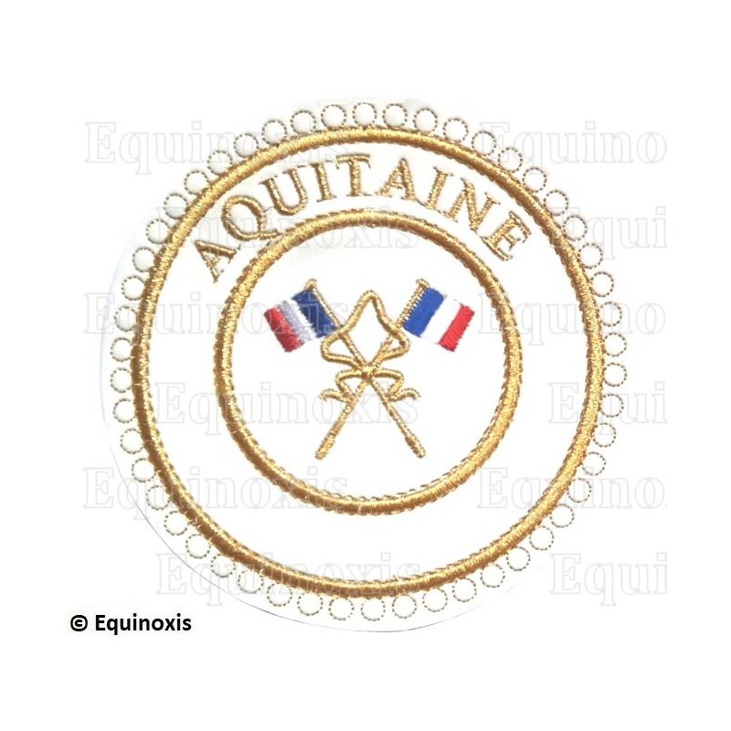 Badge / Macaron GLNF – Grande tenue provinciale – Passé Grand Porte-Etendard – Aquitaine – Bordado a máquina