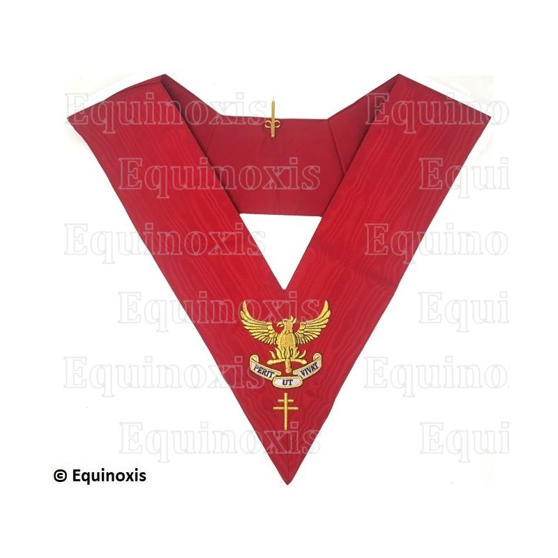 Collar masónico muaré – RER – CBCS – Préfet – Bordado a máquina