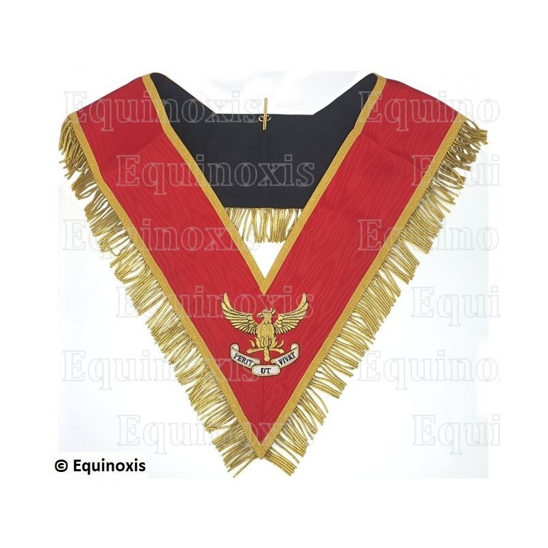 Collar masónico muaré – RER – CBCS – Prefecto y Dignatario – Avec flecos – Bordado a máquina