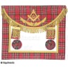 Mandil masónico de cuero – Rite Standard d'Ecosse – Maestro – Bordado a mano