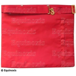 Tablier maçonnique en simili-cuir – REAA – Maestro – MB – 33 cm x 39 cm – Espalda roja