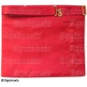 Tablier maçonnique en simili-cuir – REAA – Maestro – MB – 33 cm x 39 cm – Espalda roja