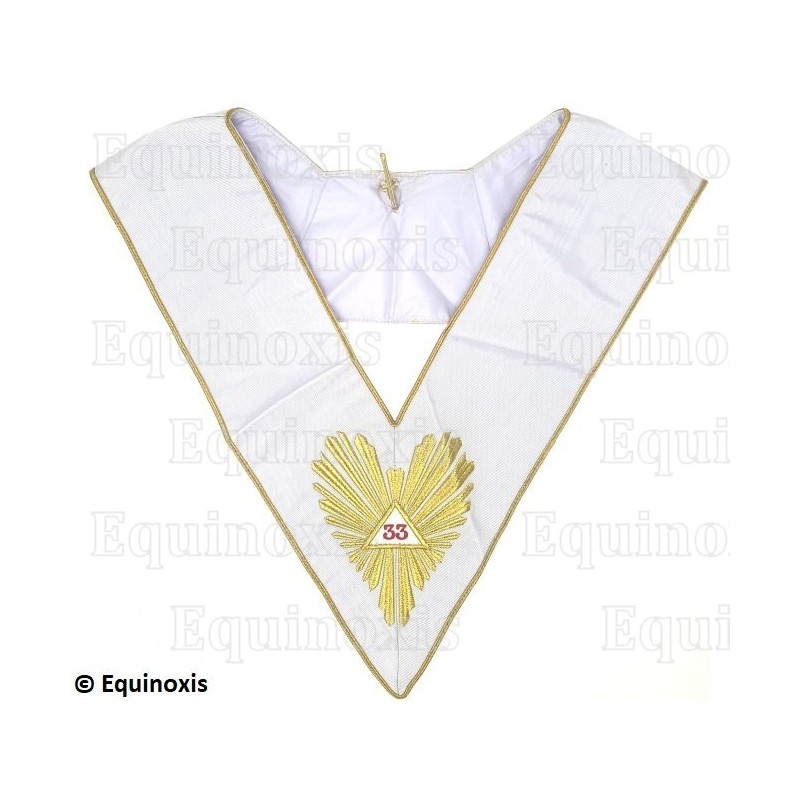 Collar masónico muaré –  REAA – 33° grado – Grande Gloire – Bordado a máquina