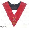 Collar masónico muaré – REAA – Oficial del 18° grado – Chevalier Grand Trésorier – Bordado a máquina con hojas