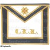 Mandil masónico de cuero – REAA – 30° grado – Chevalier Kadosch – CKH – Doré