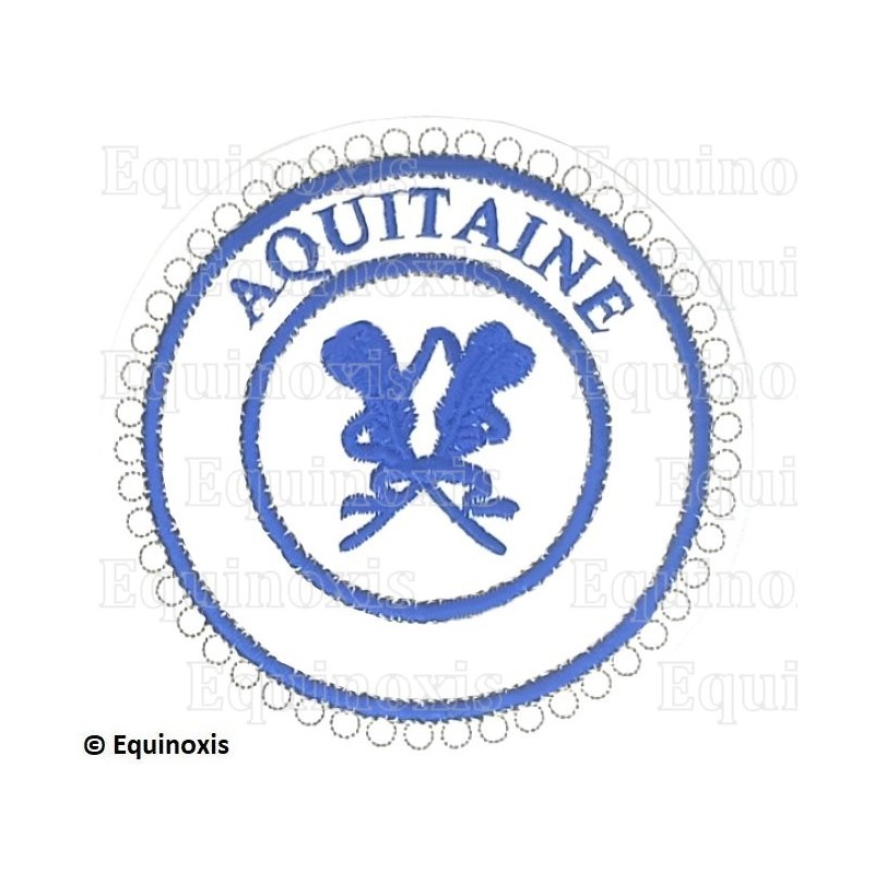 Badge / Macaron GLNF – Petite tenue provinciale – Grand Secrétaire – Aquitaine – Bordado a máquina