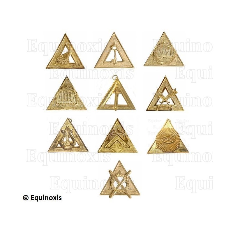 Bijoux maçonniques – Arco Real Inglés – Set de 10 Officiers
