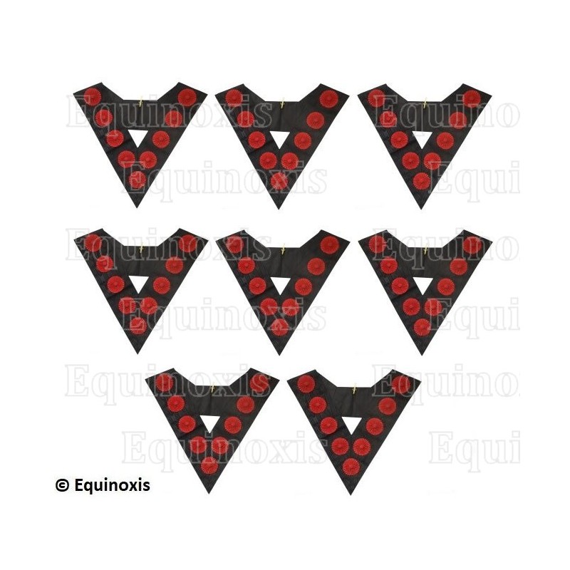 Collares masónicos – REAA – 9° grado – Set Collège des 8 Officiers – Bordado a máquina – 1
