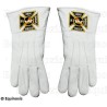 Guantes masónicos de cuero blanco – Orden de la Cruz Roja de Constantino – Talla XS