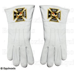 Guantes masónicos de cuero blanco – Orden de la Cruz Roja de Constantino – Talla XXXL