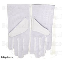 Gants maçonniques blancs pur coton avec picots – Talla 7