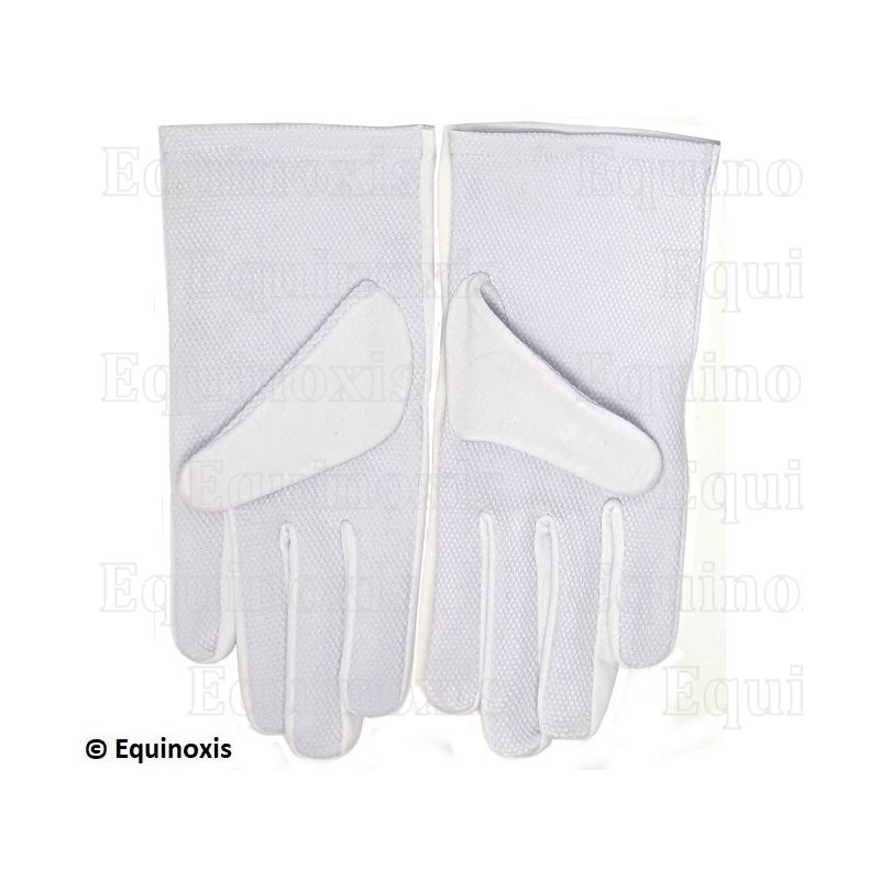 Gants maçonniques blancs pur coton avec picots – Talla 7