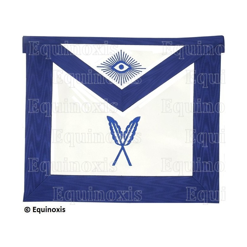 Mandil masónico de cuero – Rito York –  Secrétaire – Bordado a máquina