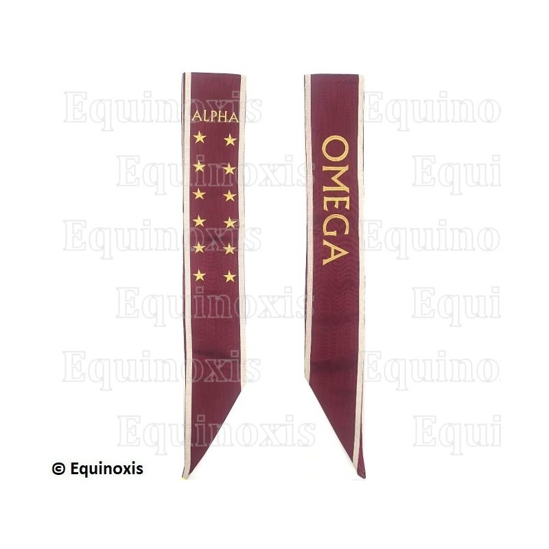 Banda masónica reversible – REAA – 19° grado – Gran Pontífice – Bordado a máquina – 3