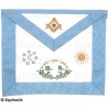 Mandil masónico de cuero – Rito Francés Tradicional – Maestro – GLNF – Bordado a mano