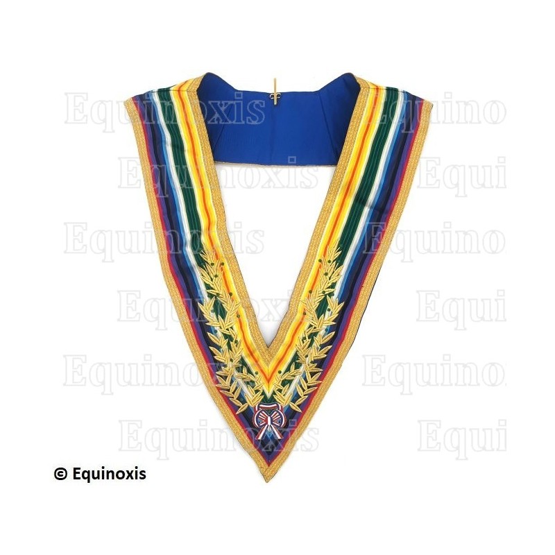 Collar masónico muaré – Nautoniers – Grand Officier National Actif – Bordado a máquina