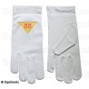 Gants maçonniques coton brodés – REAA – 33° grado – Triangle vers le bas – Talla L