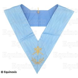 Collar masónico muaré – Rito Francés Tradicional – Maître des Cérémonies – Bordado a máquina 