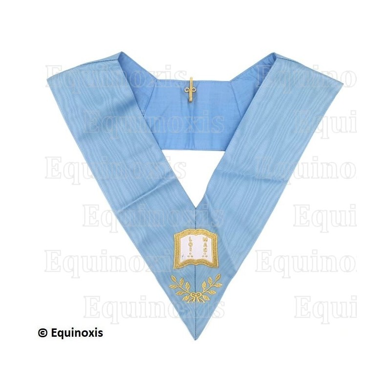 Collar masónico muaré – Rito Francés Tradicional – Orateur – Bordado a máquina 