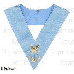 Collar masónico muaré – Rito Francés Tradicional – Secrétaire – Bordado a máquina 