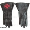 Gants cuir noir à crispins – Cruz templaria roja – Talla XXL