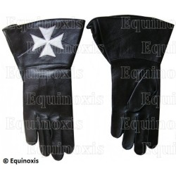 Gants cuir noir à crispins – Croix de Malte – Talla XXXL