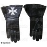 Gants cuir noir à crispins – Croix de Malte – Talla XXXL