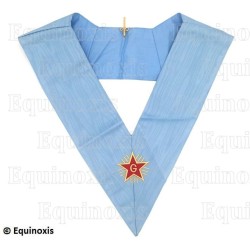 Collar masónico muaré – Rito Francés Tradicional – Vénérable en chaire – Bordado a máquina 