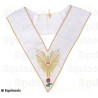 Collar masónico muaré – REAA – 33° grado – Grande Gloire et Rose rouge – Bordado a máquina