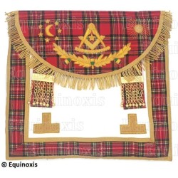 Mandil masónico de cuero – Rite Standard d'Ecosse – Venerable Maestro – Bordado a mano
