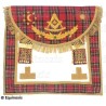 Mandil masónico de cuero – Rite Standard d'Ecosse – Venerable Maestro – Bordado a mano