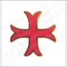 Pin's templario – Cruz templaria patada engastada esmaltada roja – Grande
