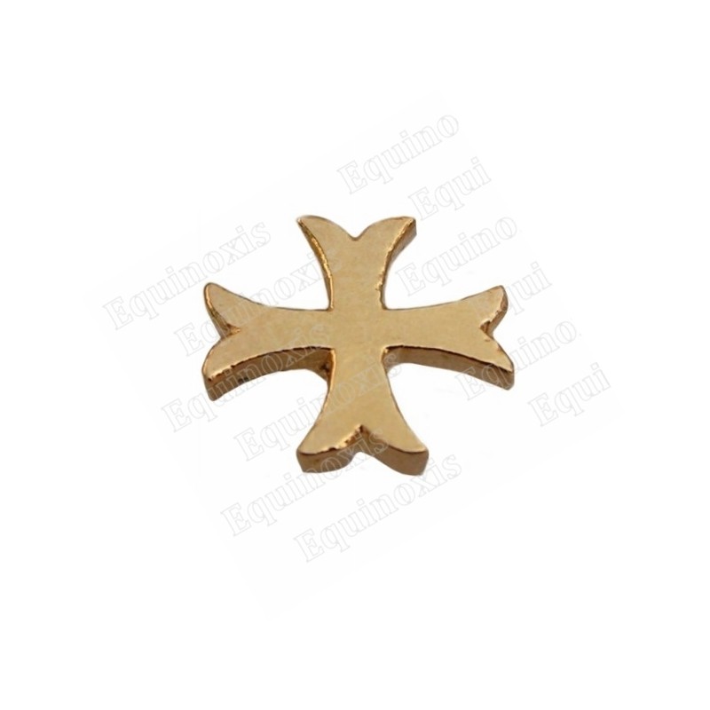 Pin's templario – Cruz templaria patada engastada – Oro brillante