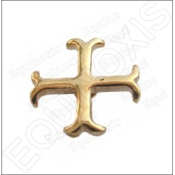 Pin's templario – Cruz anclada – Oro brillante