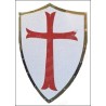 Bouclier médiéval – Cruz templaria roja sur fond blanc 