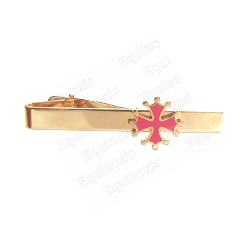 Pinza de corbata occitana – Cruz occitana – Esmaltada roja