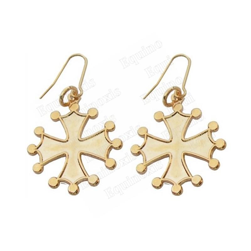 Boucles d'oreilles occitanes – Cruz occitana or vif – Grande