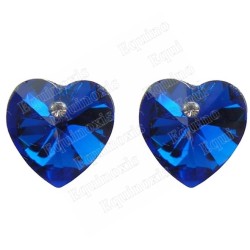 Boucles d'oreilles en cristal – Corazón – Bleu – Finition argent