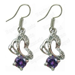 Boucles d'oreilles en cristal – Mariposa – Púrpura – Finition argent