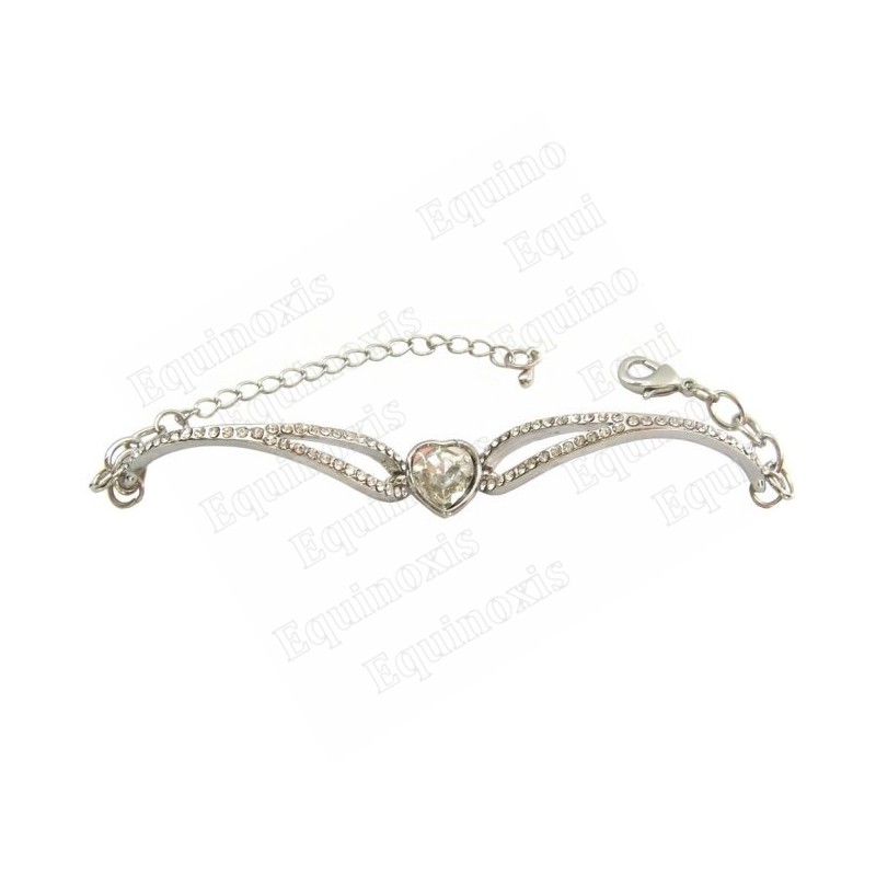 Bracelet en cristal – Corazón – Blanco – Finition argent