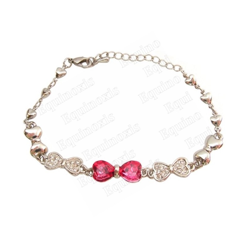 Bracelet en cristal – Mariposa – Fuschia – Finition argent