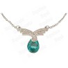 Collier en cristal – Princesse – Bleu – Finition argent