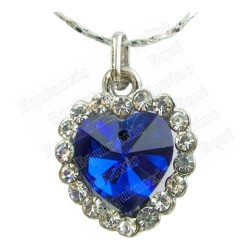 Pendentif en cristal – Corazón diamanté – Bleu – Finition argent