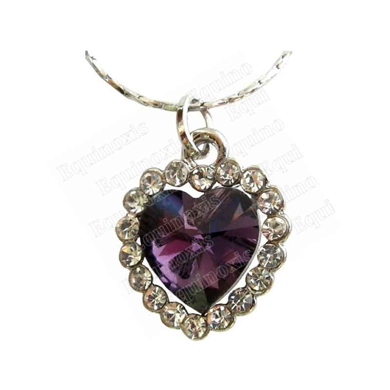 Pendentif en cristal – Corazón diamanté – Violet – Finition argent