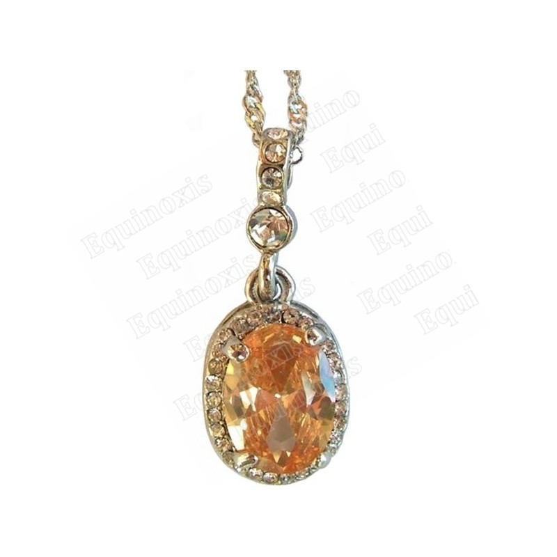Pendentif en cristal – Marquesa – Orange – Finition argent
