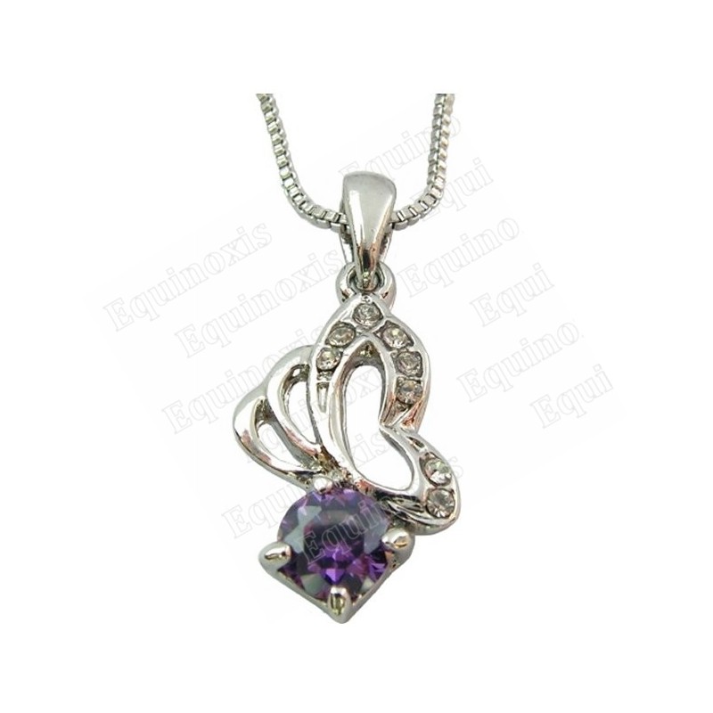Pendentif en cristal – Mariposa – Violet – Finition argent