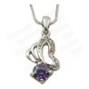 Pendentif en cristal – Mariposa – Violet – Finition argent