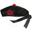 Sombrero masónico – Glengarry negro con escarapela roja – Talla 55